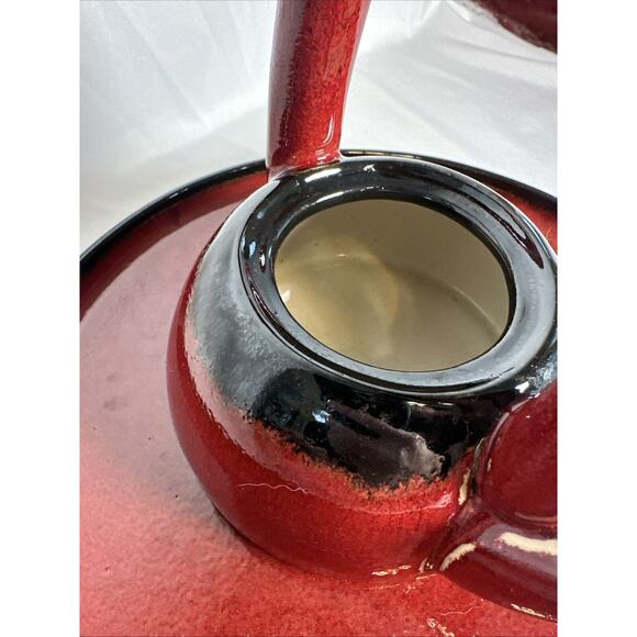 Pier 1 Earthenware Chinese Shanghai Tea Set Lidded Teapot Tray Red - Picture 4 of 8